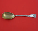 Hermann Konejung German .800 Silver Preserve Spoon Gold Washed with Daisy 7 1/2"