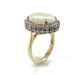 14k Gold Australian Genuine Natural Opal and Diamond Ring Size 4.25 (#J6349)