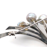 Vintage Sterling Blue Akoya Cultured Pearl Pin (#J5410)
