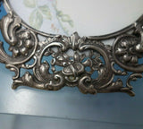 Austrian Sterling Silver Picture Frame with Cherubs Basket Insert Stand (#6070)