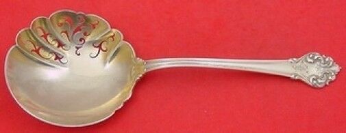 Elegante by Reed and Barton Sterling Silver Pea Spoon Gold Washed 1/2" Serving