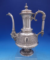 Repousse by Sauerwein German .800 Silver Coffee Pot 11 3/4" x 9" x 6" #6998