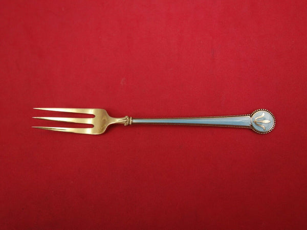 David Andersen Norwegian Sterling Silver Cocktail Fork Vermeil with Blue Enamel