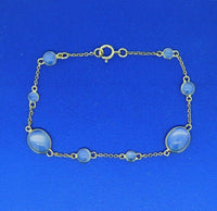 18k Yellow Gold 6.5ct Genuine Natural Moonstone Bracelet (#J4560)