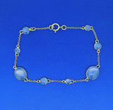 18k Yellow Gold 6.5ct Genuine Natural Moonstone Bracelet (#J4560)