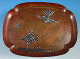 Mixed Metals by Gorham Sterling Silver Copper and Silver Tray Aesthetic (#1557)