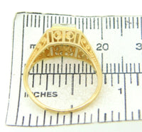 14k Yellow Gold Filigree .34ct Genuine Natural Diamond Ring (#J4131)