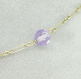 14k Gold Art Deco 68ct Genuine Natural Amethyst Necklace (#J4128)