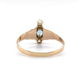 10k Yellow Gold Victorian Genuine Natural Aquamarine and Diamond Ring (#J5560)