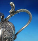 India Sterling Silver Tea Set 3pc w/Birds Cobra Handle Elephant Finial (#5477)