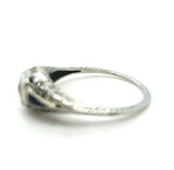 18k White Gold Art Deco .05ct Diamond Filigree Ring (#J5349)