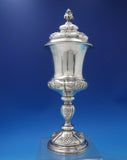 German .812 Silver Chalice Gold Washed Interior with Lid Chased Flowers (#6454)