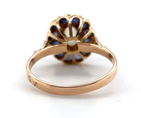 14k Yellow Gold Genuine Natural Moonstone Ring with Sapphire Halo (#J5844)