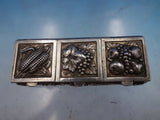 Sterling Silver Pill Box 3 Sections GW Interior Repousse 2 1/2" x 7/8" (#6692)