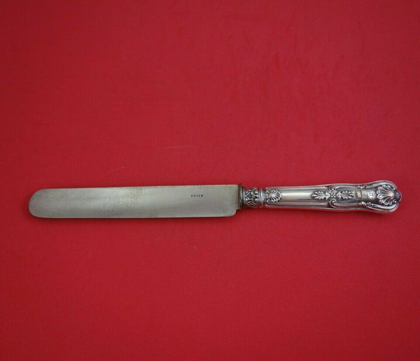 Kings by Odiot English Sterling Silver Dinner Knife Blunt with Crest 10 1/2"