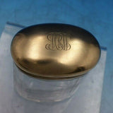 English Victorian Sterling Silver & Glass Dresser Jar Oval London 1896 (#6632)