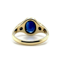 14k Gold Gypsy Set 1.71 Carat Genuine Natural Sapphire and Diamond Ring (#J5569)