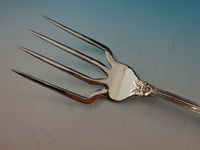 Wild Rose by International Sterling Silver BBQ Serving Fork 7 3/4" Custom Made