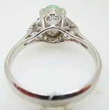14k White Gold Jadeite Jade and Diamond Ring with Report (#J3288)