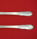 Beaded by Georg Jensen Sterling Silver Salad Serving Set 2pc All Sterling 8 1/2"