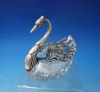 FB German Sterling Silver Crystal Sugar Basket Swan Form w/Movable Wings (#6473)