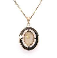 10k Gold Victorian Gold Vein Quartz Pendant w/ Flowers (#J5640)