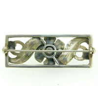 Sterling Silver Arts and Crafts Handwrought Genuine Natural Moonstone Pin #J4546