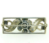 Sterling Silver Arts and Crafts Handwrought Genuine Natural Moonstone Pin #J4546