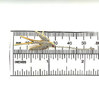 18k Yellow Gold Genuine Natural Diamond Bird Swallow Earrings (#J5344)