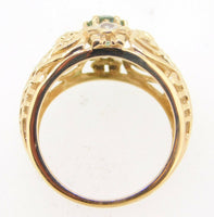 10k Gold .72ct Green Genuine Natural Tourmaline Ring with Diamonds (#J3987)