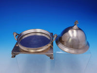 Whiting Sterling Silver Butter Dome Egyptian Revival Lotus 18 ozt #368 (#3612)