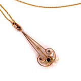 10k Yellow Gold Lavaliere Pendant Freshwater River Pearls (#J4817)