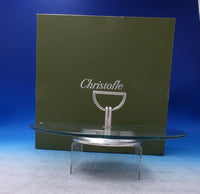 Albi by Christofle Silverplate Cheese Tray w/Glass Original Box Never Used #7187