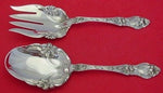 Lily by Frank Whiting Sterling Silver Salad Serving Set 2pc Fancy w/Lilies AS 9"