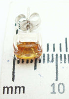14K Gold Cushion Cut 1.84ct Genuine Natural Citrine Earrings (#J2400)