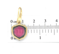 15.25ct Watermelon Genuine Natural Tourmaline 14k Yellow Gold Earrings (#J5954)