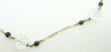 14K Gold Art Deco Carved Rock Crystal Necklace (#J2428)