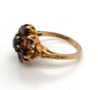 10k Yellow Gold Antique Genuine Natural Garnet Rosette Ring (#J5418)