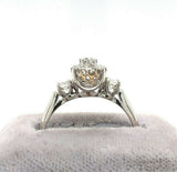 Platinum 1 Carat Total Weight Genuine Natural Diamond Rosette Ring (#J5495)