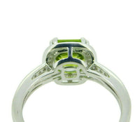 14k Gold 1.86ct Fine Genuine Natural Peridot and Diamond Halo Ring (#J4581)
