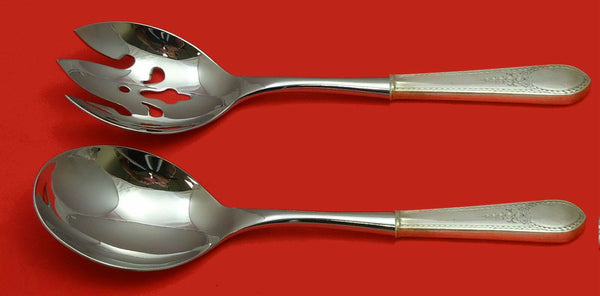 Early American Engraved by Lunt Sterling Silver Salad Serving Set 2pc Custom
