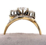 Victorian 18k Yellow Gold Rose Cut Genuine Natural Diamond Ring (#J5009)
