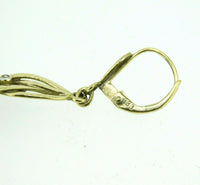 8k Yellow Gold Art Nouveau Style Drop Diamond Earrings (#J4474)