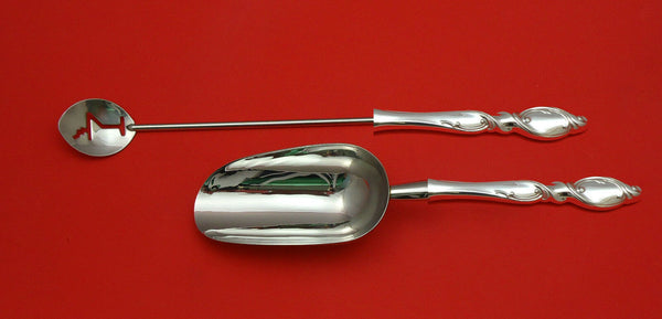 Silver Swirl by Wallace Sterling Silver Bar Set 2pc HHWS  Custom Made