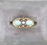 10k Yellow Gold Victorian Opal and Seed Pearl Ring (#J5517)