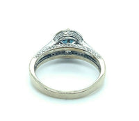 14k White Gold 1.03 Carat Teal Genuine Natural Sapphire Diamond Ring (#J5220)