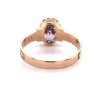 14k Yellow Gold Victorian Genuine Natural Amethyst Rose of Sharon Ring (#J6142)