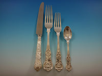 Queens English Sterling Silver Flatware Set 12 Service 115 pcs Dinner A monogram