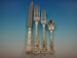 Queens English Sterling Silver Flatware Set 12 Service 115 pcs Dinner A monogram