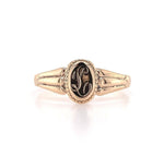 10k Yellow Gold Child's Signet Ring Scrolly "L" Monogram Jewelry (#J5771)